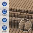 KEKUOU Stretch Single Sofa Slipcover 1 Piece Couch Sofa Cover (31"-55") Furniture Protector 1 Seater Sofa with Elastic Bottom for Kids,Pet.Jacquard Small Checked Pattern Fabric(Small,Camel)
