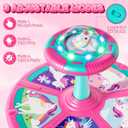 Lehoo Castle Unicorn Sit and Spin Toys for Toddlers 1-3 Girls, Toddler Sit n Spin with Lights and Music, 360Spinning Seat for Body Balance Training, Sensory Toys Birthday Gift for Kids 2-4