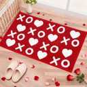 Drydiet Spring Bathroom Rug XOXO Heart Kitchen Rug 20 x 32 Inches Non Slip Water Absorbent Bath Mat for Spring Kitchen Entrance Shower Floor Decor