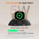 for Apple Watch 5W Fast Charger,15W • Silent •Not hot,3in1 Wireless Charging Station, Apple Mag-Safe Charger Stand,Fast Magnetic Wireless Charger Station for iPhone17-12 Series,Apple Watch Airpods