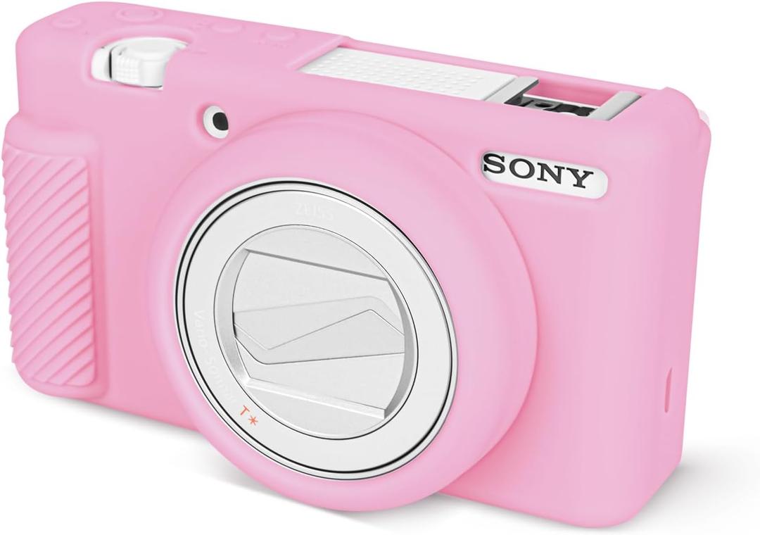 Rieibi ZV-1F Camera Case, Soft Silicone Protective Case for Sony ZV1F/ZV-1M2/ZV-1 Mark II Vlog Camera, Lightweight ZV1F Case - Pink