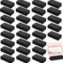 Blosssound 23 Pcs Wood Place Card Holders Black Wooden Table Number Holder Stands Name Card for Wedding Party Events Exhibition Decoration Office Restaurant Business(Black,3 x 1.6 x 0.8 Inches)