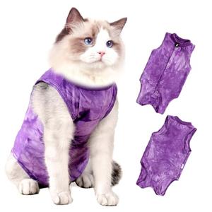 Cat Surgery Recovery Suit for Male and Female Cats, Anti-Licking Onesie After Spay & Neuter Surgery, E-Collar Alternative Tie Dye Outfit, Wound Protective Shirt, M