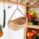JJSQ Wicker Woven Basket with Jute Rope Handle Garden Harvest Basket Wicker Storage Baskets for Picnic, Easter, Organizing, Gathering Vegetables, Large 17" x 12" x 5"