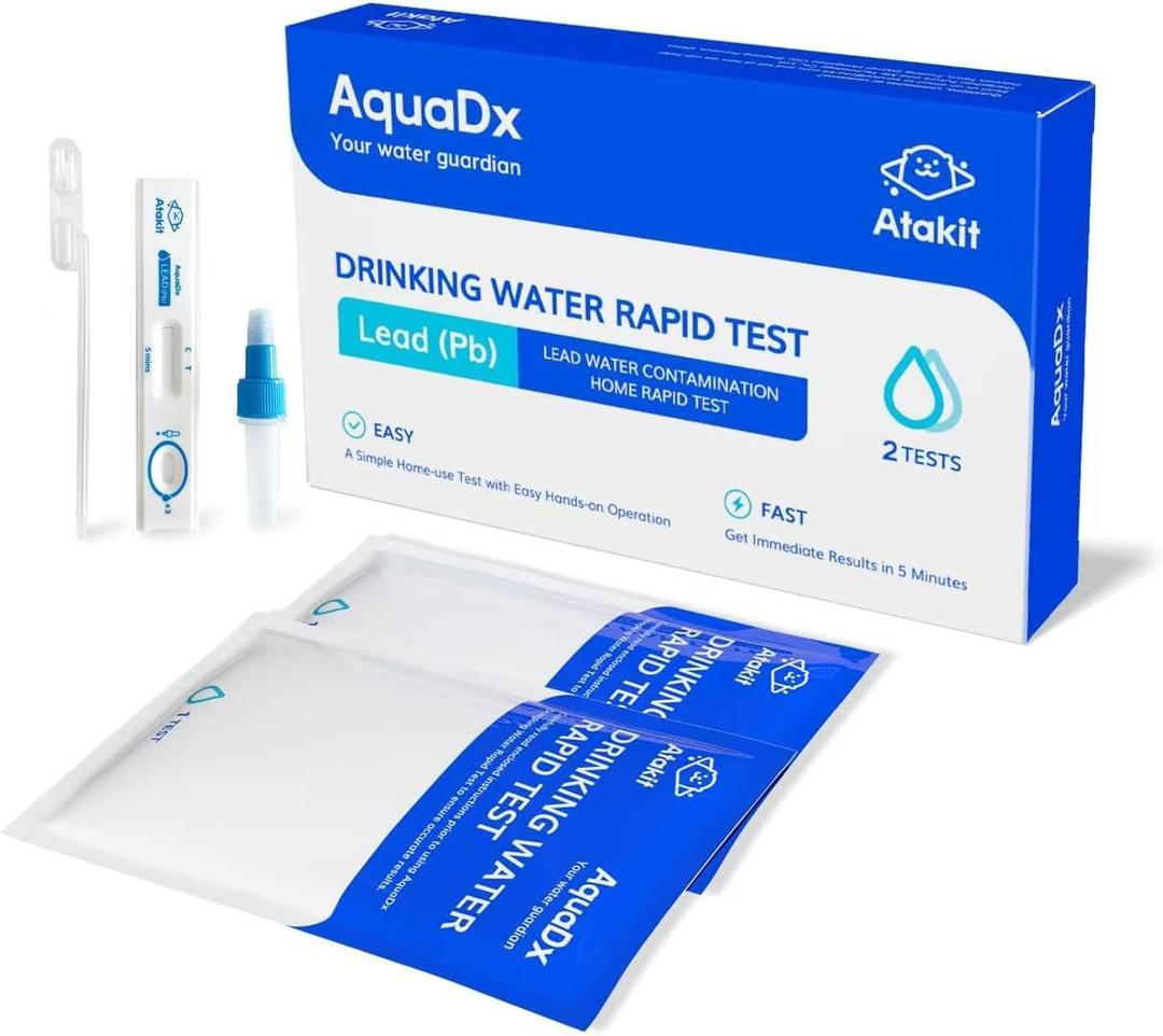 AquaDx 2 Lead in Drinking Water Test Kit,Water Test Kit Testing for Lead in City Water Or Well Water  Water Lead Test Kit Detection to 5 ppb  5 Minute Test