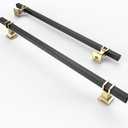 Asidrama 10 Pack 12.6 Inch(320mm) Matte Black and Gold Kitchen Cabinet Handles, Cabinet Pulls Kitchen Cabinet Hardware for Cupboard Drawer Pulls