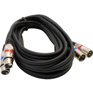 Audio2000'S ADC203H Professional 20' Dual XLR Female to XLR Male Balanced Microphone Cable