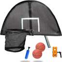 Trampoline Basketball Hoop, Lightweight Universal Board with 2 Pcs Mini Basketball and Pump, Easy to Assemble Fit for Curved Pole or Straight Pole