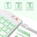 Senyoson Keyboard Case for iPad 7th/8th/9th Generation 10.2'' 2019/2020/2021, 360 Rotatable Magnetic Keyboard Case with Pencil Holder Groove, 7 Color Backlit Wireless Detachable Keyboard (Green)