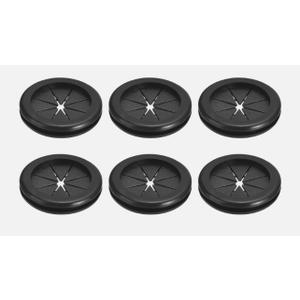 6Pcs Double Sided Rubber Grommets 1-3/8"(35mm) ID 1-9/16"(40mm) Drill Hole Black