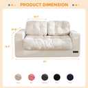 MAXYOYO Kids Bean Bag Chair, Upholstered Bean Bag Sofa Cloud 2-Seat for Boys and Girls, Boneless Couch with Tufted Cushion & Pillows, Kids Sofa in A Box, No Assembly Required, Beige