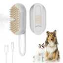 4 in 1 Cat Steam Brush for SheddingRechargeable Steam Pet Brush With Rotating Handle for Massaging, Self-Cleaning, and Pet Hair Removal for Long and Short Hair of Cat and Dog Beige