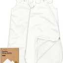 2-Pack Organic Baby Sleep Sacks, 100% Cotton - Soft & Breathable 0.5TOG Baby Wearable Blanket,Toddler Sleeping Sack 6-18 months, Easy to Wear Transitional Swaddles for Newborns,Infants (Soft White, M)