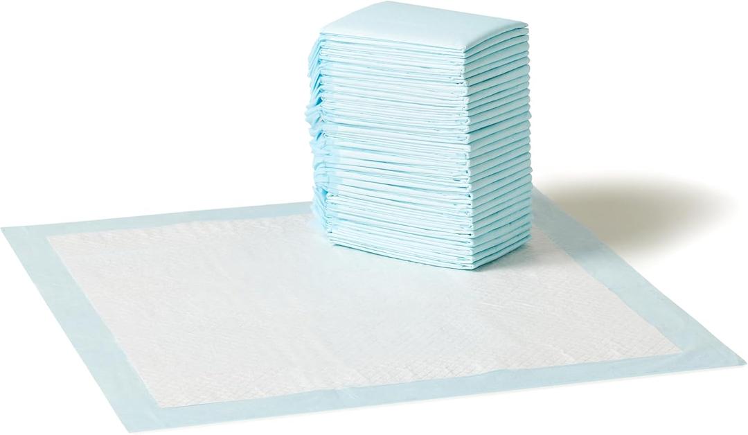 Amazon Basics Disposable Dog Training Pads with 5-Layer Leak-Proof Design, Quick-Dry Surface, Regular, 22 x 22 Inches, 30-Pack