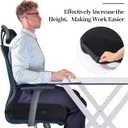 MABOZOO Extra Thick Chair Cushions,Office Chair Booster Seat Cushion to Raise Seat Height for Pain Relief,18 x 16 x 6 inch Non Slip Memory Foam Thick Cushion with Carry HandleBlack