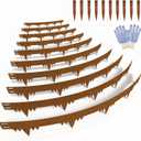 Metal Landscape Edging Border 10 Packs 42'' L x 4.5'' H, Pre-Rusted Steel Garden Edging Border with 10 Stakes, Hammer-in Lawn Edging for Landscaping, Flower Bed, Yard, Pathway, Tree Ring (35ft Total)