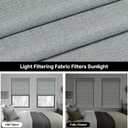 LazBlinds No Drill Roman Shades for Windows, Cordless Light Filtering Window Shades with UV Protection, Polyester Fabric for Bedroom & Living Room, 36" W x 64" H, Grey