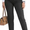 BIRW Womens High Waisted Pants 2026 Trendy Skinny Business Work Casual Pencil Trousers with Pockets (Large, Dark Grey)