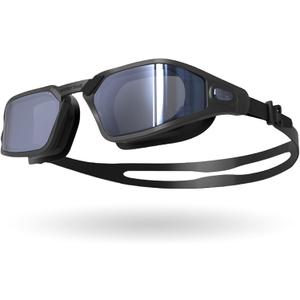 Adult Swimming Goggles for Men & Women - Anti-Fog, Waterproof, UV Protection - Large Frame for Comfortable (Black)