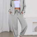 Aleumdr Women's 2 Piece Outfits Tracksuit Zip Up Long Sleeve Sweatshirt and Joggers Pants Matching Sets with Pockets (Medium)