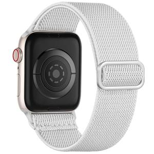 Pack Of 2 Maledan Stretchy Nylon Band Compatible with Apple Watch Bands 41mm 40mm 38mm 44mm 45mm 49mm 42mm Women Men,Adjustable Elastic Braided Accessories for iWatch Series 10 9 8 7 6 5 4 3 2 1 SE Ultra,White