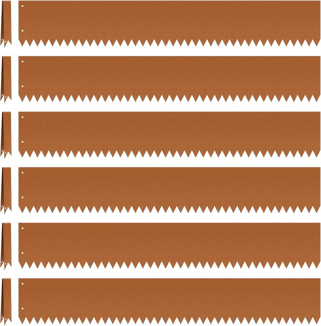 Steel Landscape Edging 6-Pack 40" L x 6" H Strips Steel Garden Bed Metal Borders Hammer-in 40 Gauge Edging Border with 6 Clips Bendable Metal Edge for Garden Yard Park Lawn(Brown, 20Ft)