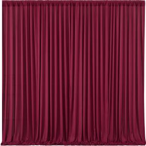 Burgundy Backdrop Curtains 4 Panels - Wrinkle-Free Polyester Photography Drapes for Baby Shower & Birthday Party - 16 X10FT