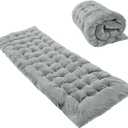 REDCAMP Folding Cot Pads for Sleeping Extra Thick, Soft Comfortable Velvet & Corduroy Cotton Camping Cot Mattress Pad for Backpacking Hiking, Black Blue Brown Grey 75x30 inches