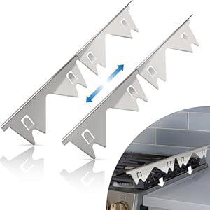 Stainless Steel Stove Counter Gap Cover (2 Pack), Oven Gap Filler, Stove Gap Filler for Kitchen, Range Trim Kit, Easy Clean with Heat Resistant, Adjustable Length 13.8” to 27.6”