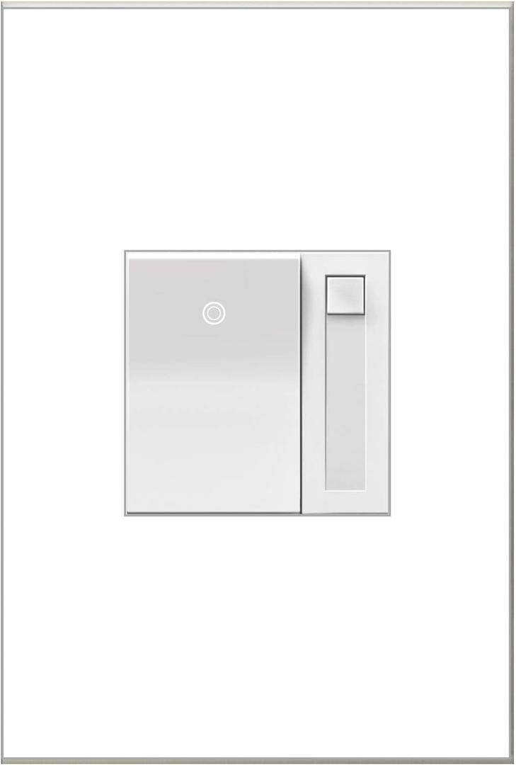 Legrand Adorne Home Lighting Dimmer Light Switch, Paddle Dimmer (1, White, Without Wall Plate) Legrand Adorne Home Lighting Dimmer Light Switch, Paddle Dimmer (1, White, Without Wall Plate)