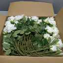 Hotop 80 Pcs Artificial Rose Flowers Bulk with Long Stem Fake Roses Silk Realistic Bouquet for DIY Wedding Bridal Shower Party Table Centerpieces Home Decorations(White)