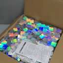 Shimmer Wall Backdrop Iridescent Silver Wall Panels 24Pcs Square Sequin Shimmer Wall Backdrop Decoration for Birthday Party, Wedding, Anniversary