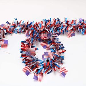 9cm*200cm Garland Decorations Thick PET Tinsel Twist Garland July Cheap Party Decor Supplies Window Porch Wall Ceiling Door