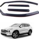in-Channel Rain Guards 4-Piece Compatible with 2019-2024 Hyundai Santa Fe Window Visors Side Window Deflectors Shield Shade (black)