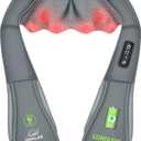 Snailax Cordless Neck Massager, Shiatsu Back Shoulder Massager with Heat, Portable Rechargeable Massagers for Neck and Back Pain Relief, Electric Massager Pillow, Gift for Women,Men(Grey)