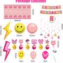 25 PCS Preepy Party Decorations for Girls Preepy Party Supplies with Banner, Balloons, Tablecloth, Cake Toppers & Foil Balloons, Preppy Birthday Party Supplies