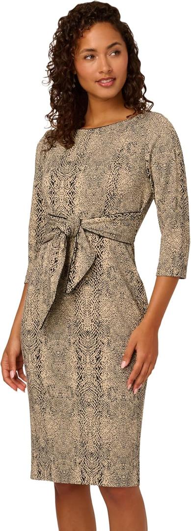 Adrianna Papell Animal Print Tie Dress (M)