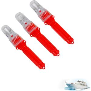 3Pcs Boat Flares,Smart Marine Signal Light,Boat Flares Marine Waterproof Emergency Signals for Fishing Nets, Buoys & Boats (Red)