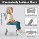 Kids Table & Chairs Set (2 Chairs) Height Adjustable for Ages 2-8 | Non-Slip Toddler Activity Table with Wipe-Clean Desktop, Montessori Learning & Art Drawing Tables for Home Preschool