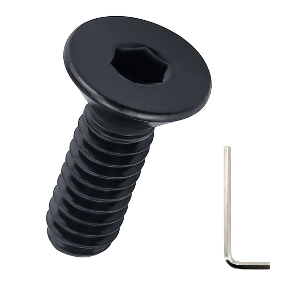 #10-32 x 1/2" Black Flat Head Socket Head Screws (100 pcs), 304 Stainless Steel 18/8, Countersunk Head, Allen Hex Drive, Full Thread, Fayeploo (with Hex Wrench)