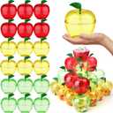Layhit 30 Pack Large Apple Plastic Containers Teacher Appreciation Gift Candy Box Bulk Mixed Colors Candy Jars with Lids Thank You Gift for Teacher's Day End of Year Party Decor(4.3 x 4.9 Inches)
