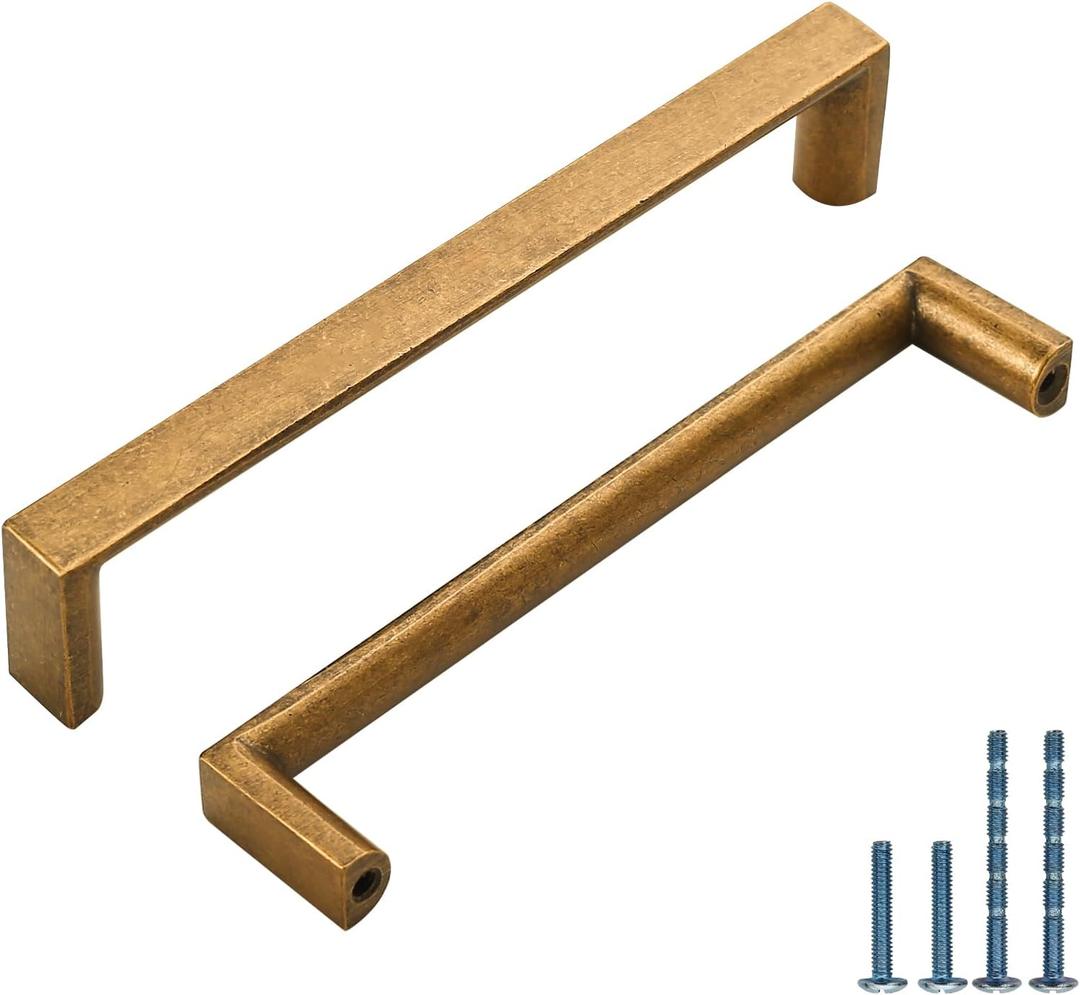 10 Pack 5 Inch(128mm) Kitchen Cabinet Handles Antique Brass Cabinet Pulls Kitchen Cabinet Hardware Drawer Pulls for Dresser Cupboard Wardrobe
