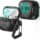 ESR for AirPods 4 Case, Compatible with AirPods 4 Generation Case (2024) (USB-C), Compatible with MagSafe, Drop-Proof Lock, Easy Open, Cyber Series, Black