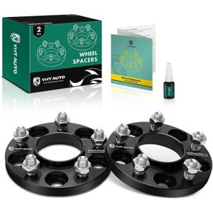 YHTAUTO 5x4.5 Hubcentric Wheel Spacers 15mm Fits Ford Lincoln Models: Explorer, Mustang, Aviator, Forged 5x114.3mm Tire Spacers 15mm with M14x1.5 Studs 70.5mm Hub Bore 2 pcs, Black