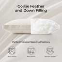 puredown Gusseted Goose Feather Down Pillows, 100% Organic Cotton Cover, Luxury Hotel Collection Bed Pillows for Sleeping Set of 2, King Size