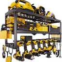 Heavy Duty Power Tool Organizer for Wall Mount Garage Storage 320 lbs Capacity, 3-Tier Iron Wire Rack with 7 Drill Slots, Shelf for Battery Charging Station Gift for Dad Handyman