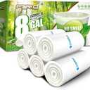 FORID Clear Medium Garbage Bags 8 Gallon Plastic Trash Bags 30 Liter Wastebasket Bin Liners 220 Count for Bathroom Bedroom Office Trash Can