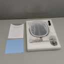 FUNTOUCH Rechargeable Wall Mounted Lighted Makeup Mirror, Oval Double-Sided Mirror 1X/10X Magnifying Wall Mounted,3 Color Lights Touch Screen Dimmable 360Swivel 13 Inch Extendable