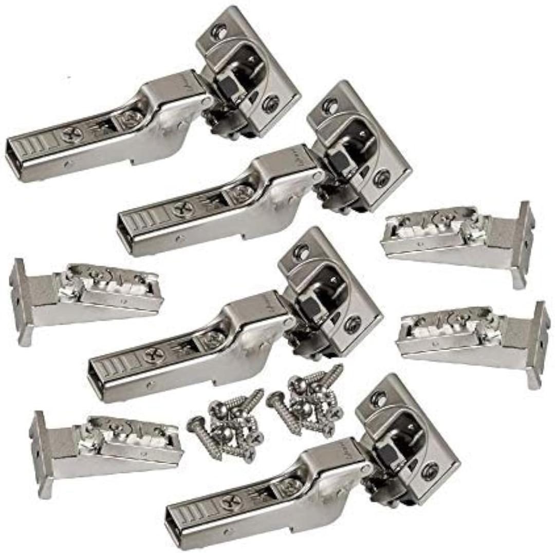 Blum CLIP top BLUMOTION Soft-Close Hinges, 110 degree, Self closing, Face Frame, with Mounting Plates (Inset - 4 pack)