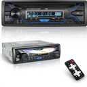 Single Din Bluetooth Car Stereo with CD/DVD Player, Single Din Radio with SD Card/AUX/USB Playback, AM/FM